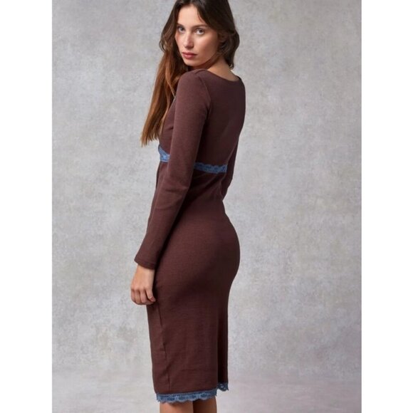 💕ROUJE💕 Morgane Uni Dress ~ Prune EU 36 NWT - Picture 5 of 14